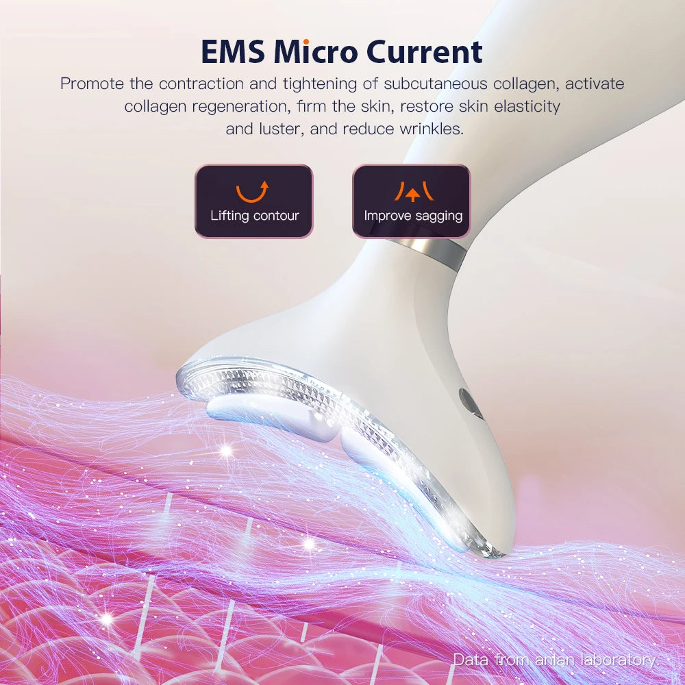 GlowLift Neck & Face Massager: EMS Vibration Heating Skincare Device