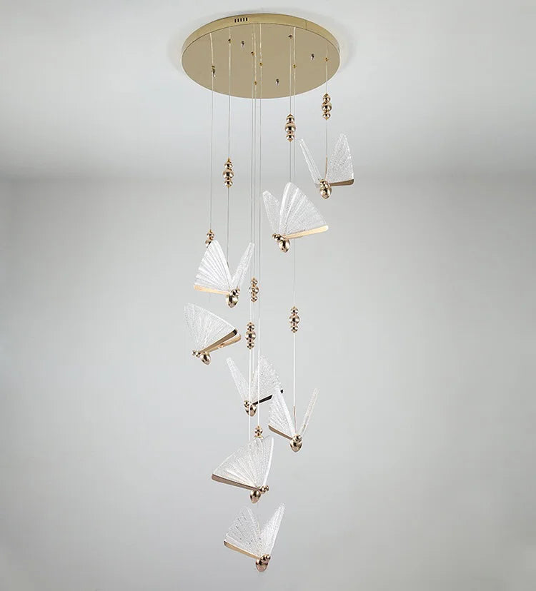 Nordic Butterfly LED Pendant Light: Elegant Hanging Lamp for Indoor Spaces