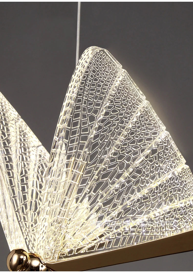 Nordic Butterfly LED Pendant Light: Elegant Hanging Lamp for Indoor Spaces