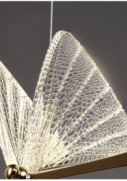 Nordic Butterfly LED Pendant Light: Elegant Hanging Lamp for Indoor Spaces