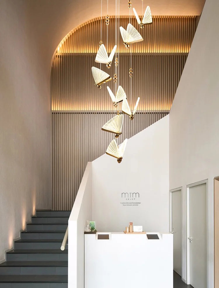 Nordic Butterfly LED Pendant Light: Elegant Hanging Lamp for Indoor Spaces