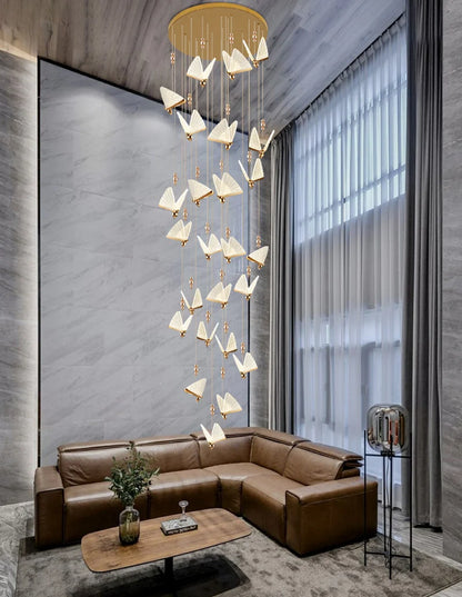 Nordic Butterfly LED Pendant Light: Elegant Hanging Lamp for Indoor Spaces