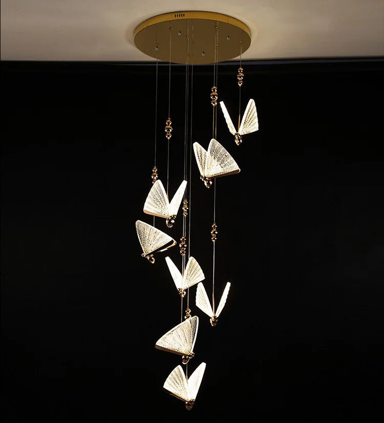 Nordic Butterfly LED Pendant Light: Elegant Hanging Lamp for Indoor Spaces