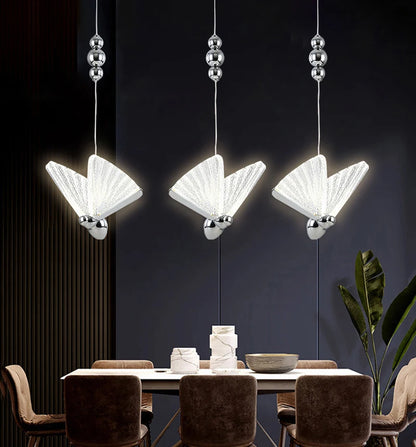 Nordic Butterfly LED Pendant Light: Elegant Hanging Lamp for Indoor Spaces