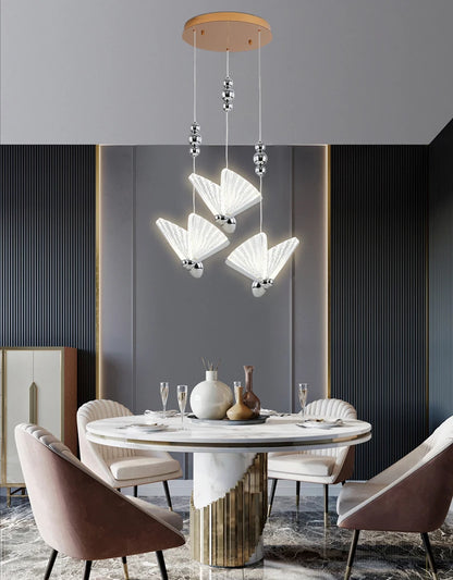 Nordic Butterfly LED Pendant Light: Elegant Hanging Lamp for Indoor Spaces