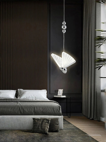 Nordic Butterfly LED Pendant Light: Elegant Hanging Lamp for Indoor Spaces