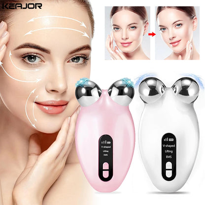 GlowFirm Facial Roller: EMS Microcurrent Anti-Wrinkle & Double Chin Remover