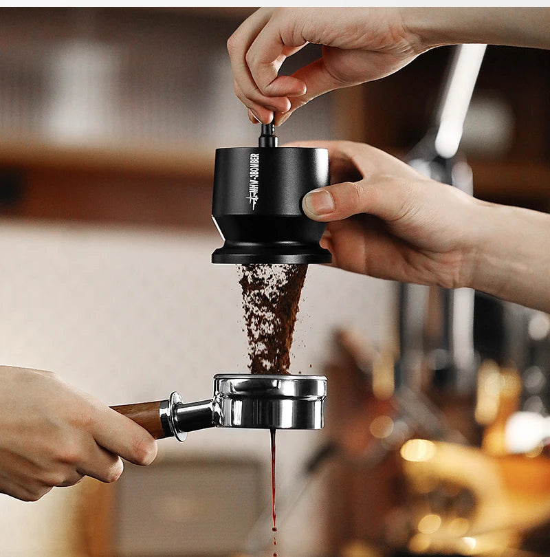 Precision Espresso Dosing Cup: Aluminum Alloy Funnel with Stirrer for 58MM Portafilter