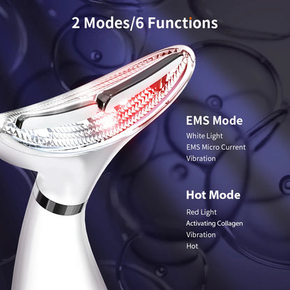 GlowLift Neck & Face Massager: EMS Vibration Heating Skincare Device