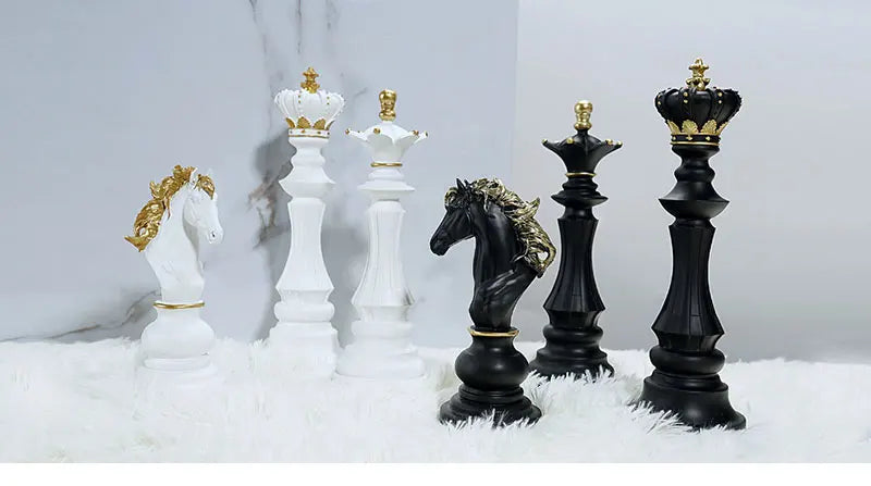 Royal Chess Collection: Decorative Resin Ornaments for Interior Decor