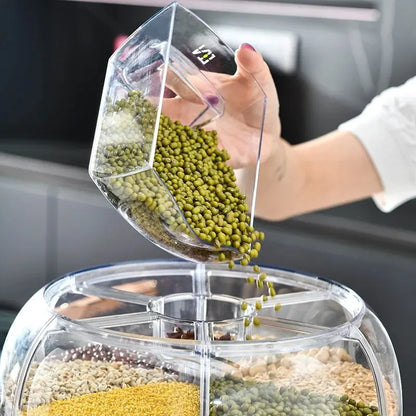 Circular Kitchen Rice Bucket: Insectproof 360° Rotating Grain Container