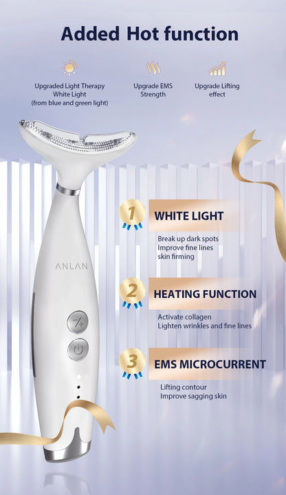 GlowLift Neck & Face Massager: EMS Vibration Heating Skincare Device