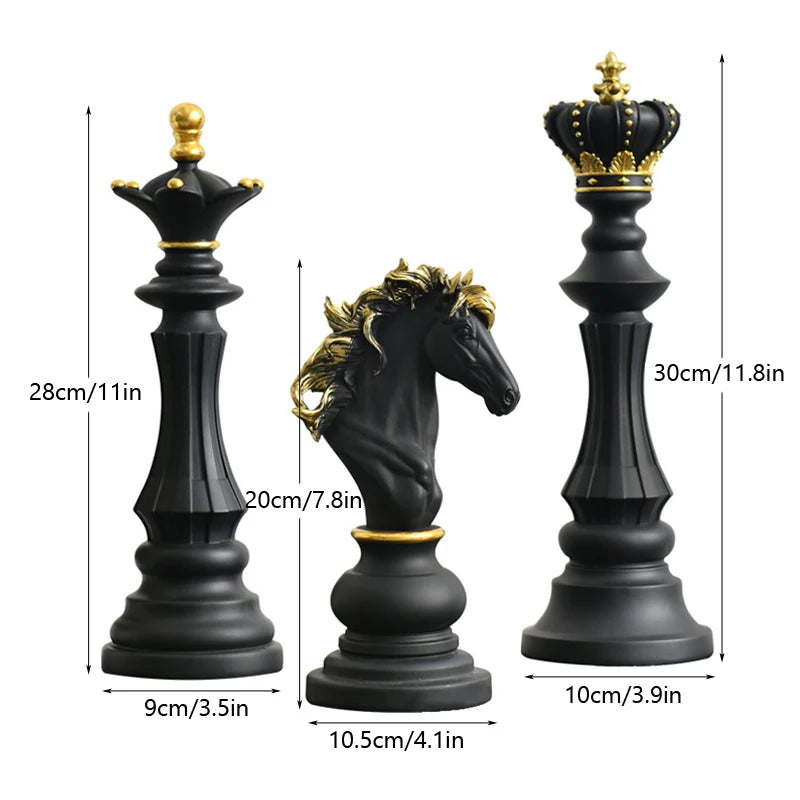 Royal Chess Collection: Decorative Resin Ornaments for Interior Decor