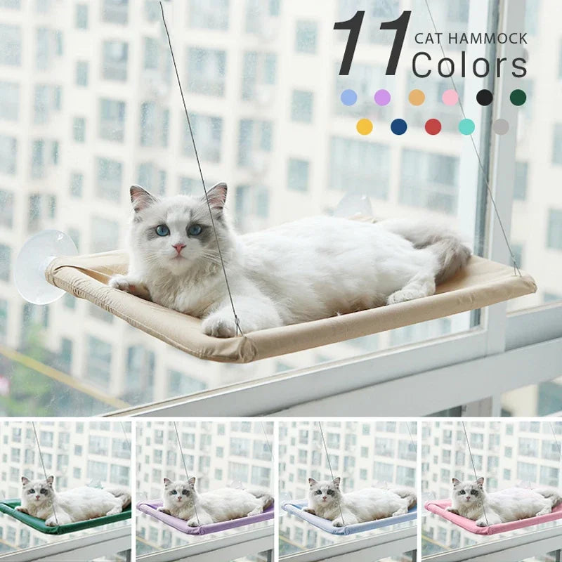 Sunny Siesta Cat Hammock: 20KG Window Seat for Comfortable Climbing