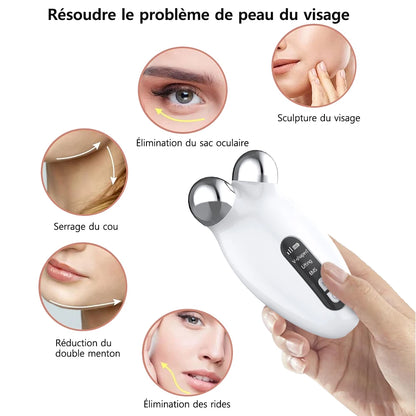 GlowFirm Facial Roller: EMS Microcurrent Anti-Wrinkle & Double Chin Remover