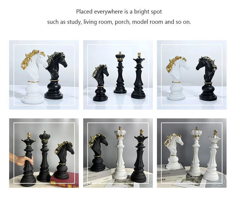 Royal Chess Collection: Decorative Resin Ornaments for Interior Decor