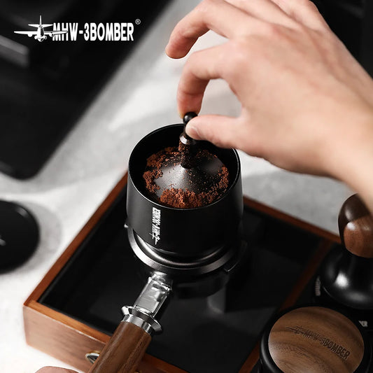 Precision Espresso Dosing Cup: Aluminum Alloy Funnel with Stirrer for 58MM Portafilter