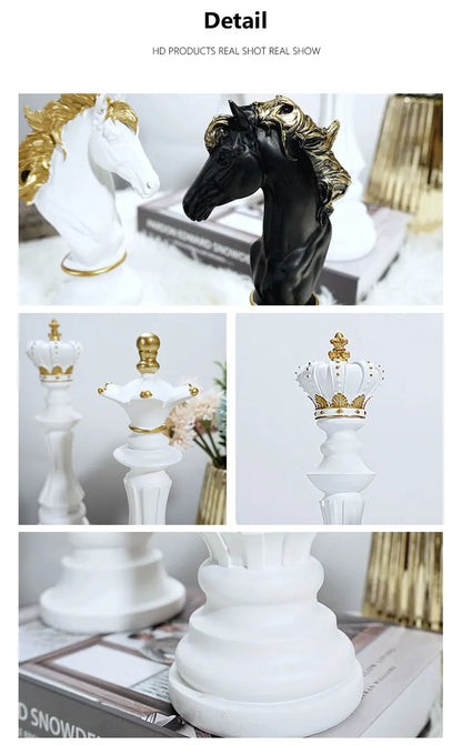 Royal Chess Collection: Decorative Resin Ornaments for Interior Decor