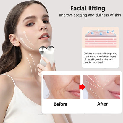 GlowFirm Facial Roller: EMS Microcurrent Anti-Wrinkle & Double Chin Remover