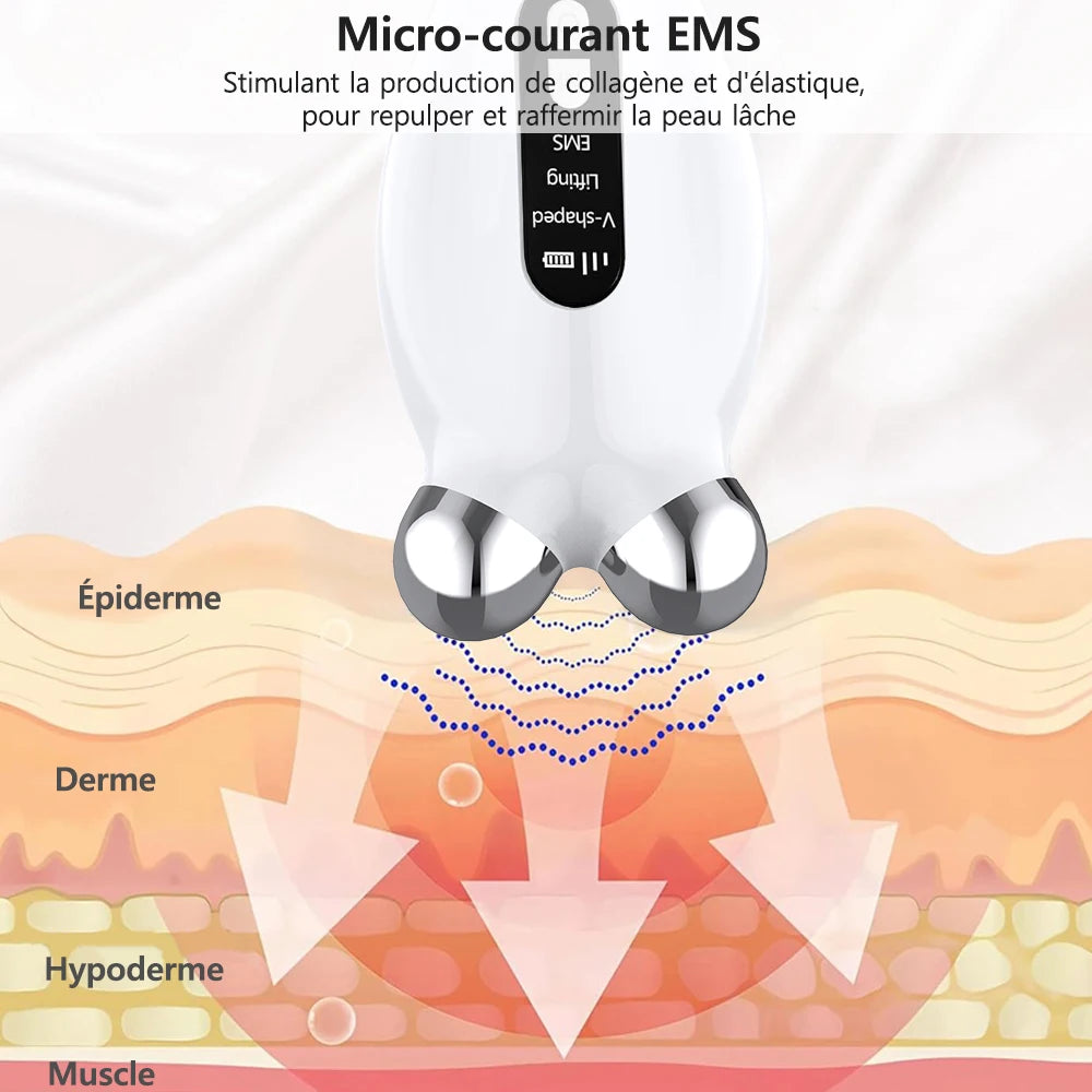 GlowFirm Facial Roller: EMS Microcurrent Anti-Wrinkle & Double Chin Remover