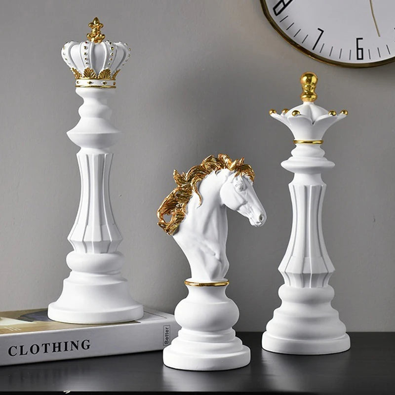 Royal Chess Collection: Decorative Resin Ornaments for Interior Decor