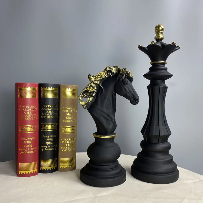 Royal Chess Collection: Decorative Resin Ornaments for Interior Decor