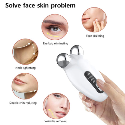 GlowFirm Facial Roller: EMS Microcurrent Anti-Wrinkle & Double Chin Remover