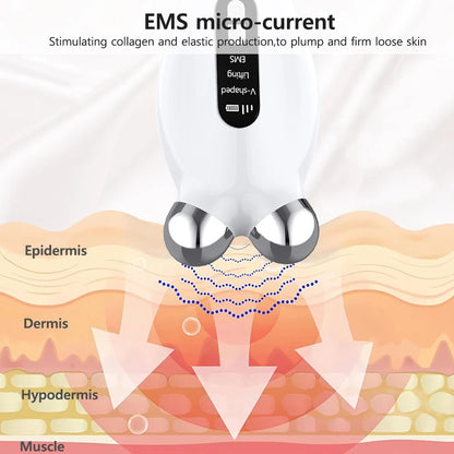 GlowFirm Facial Roller: EMS Microcurrent Anti-Wrinkle & Double Chin Remover