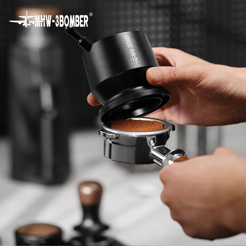 Precision Espresso Dosing Cup: Aluminum Alloy Funnel with Stirrer for 58MM Portafilter