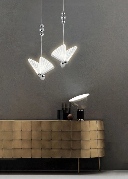 Nordic Butterfly LED Pendant Light: Elegant Hanging Lamp for Indoor Spaces