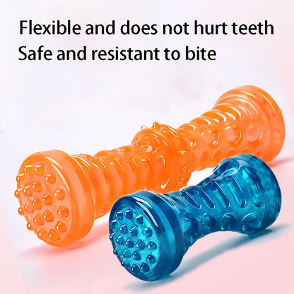 Chew Champ Bone: juguete interactivo resistente para perros para limpiar los dientes