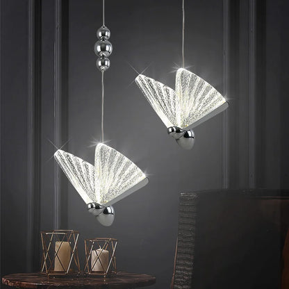 Nordic Butterfly LED Pendant Light: Elegant Hanging Lamp for Indoor Spaces