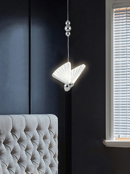 Nordic Butterfly LED Pendant Light: Elegant Hanging Lamp for Indoor Spaces