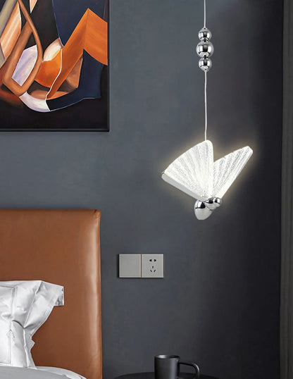 Nordic Butterfly LED Pendant Light: Elegant Hanging Lamp for Indoor Spaces