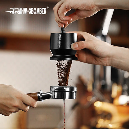 Precision Espresso Dosing Cup: Aluminum Alloy Funnel with Stirrer for 58MM Portafilter