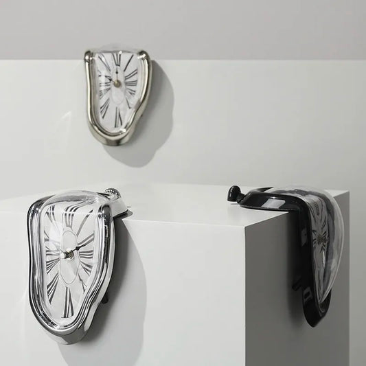 Dali-Inspired Melted Clock: Decorative Silent Wall & Shelf Timepiece