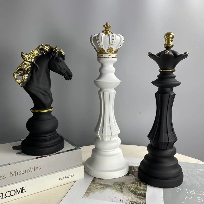 Royal Chess Collection: Decorative Resin Ornaments for Interior Decor