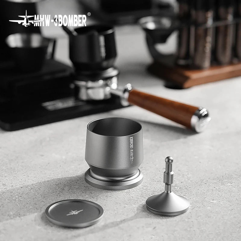 Precision Espresso Dosing Cup: Aluminum Alloy Funnel with Stirrer for 58MM Portafilter